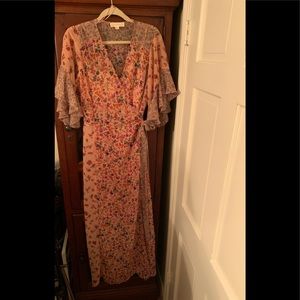 XL wrap dress with full slip